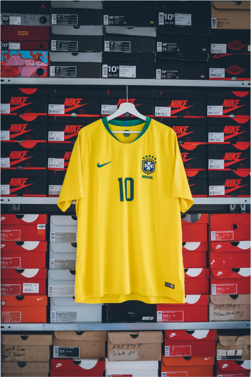 Neymar's Number 10 Brazilian home kit shirt